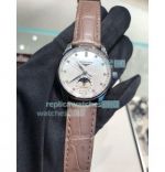 Hot Sale Replica Longines White Dial Brown Leather Strap Women's Watch